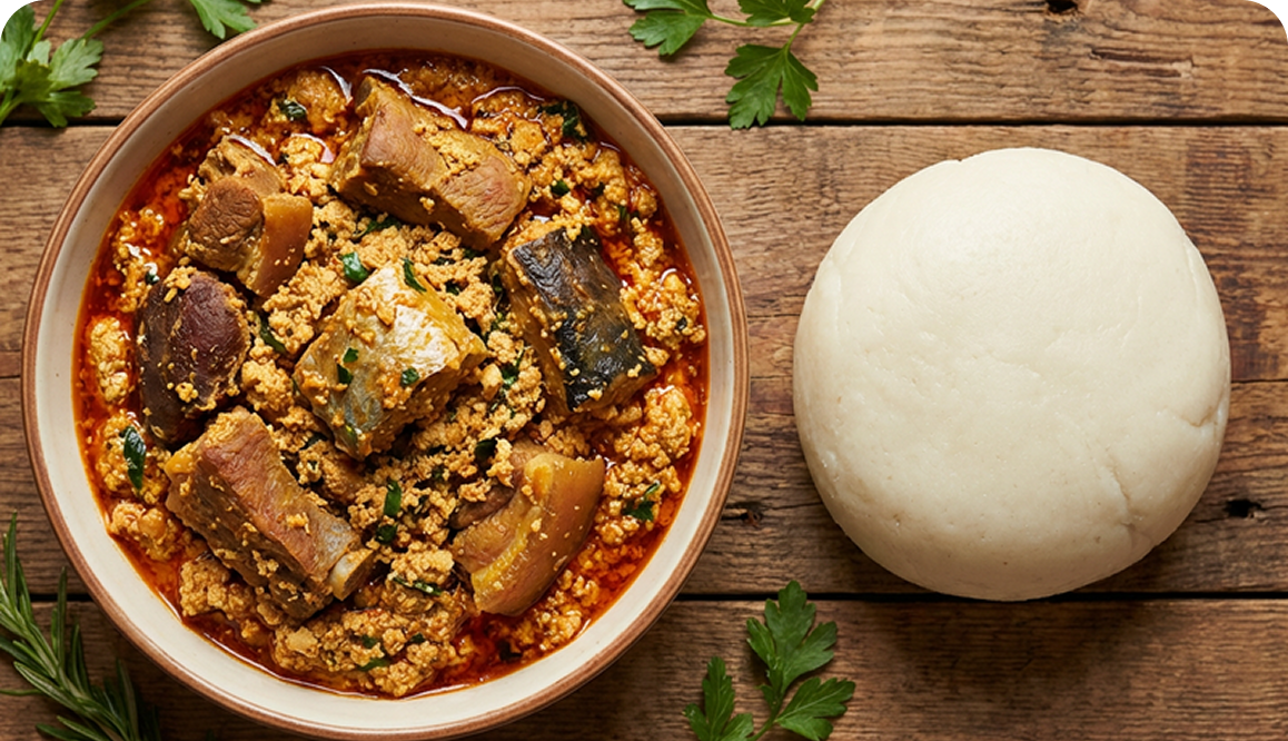 Egusi Soup & Pounded Yam image
